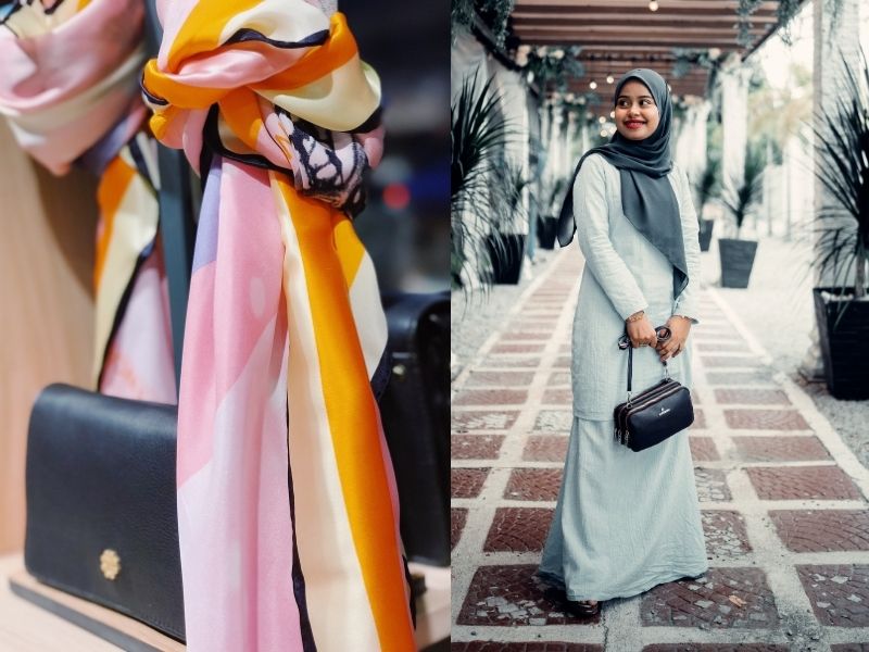 bag and hijab muslimah formal attire