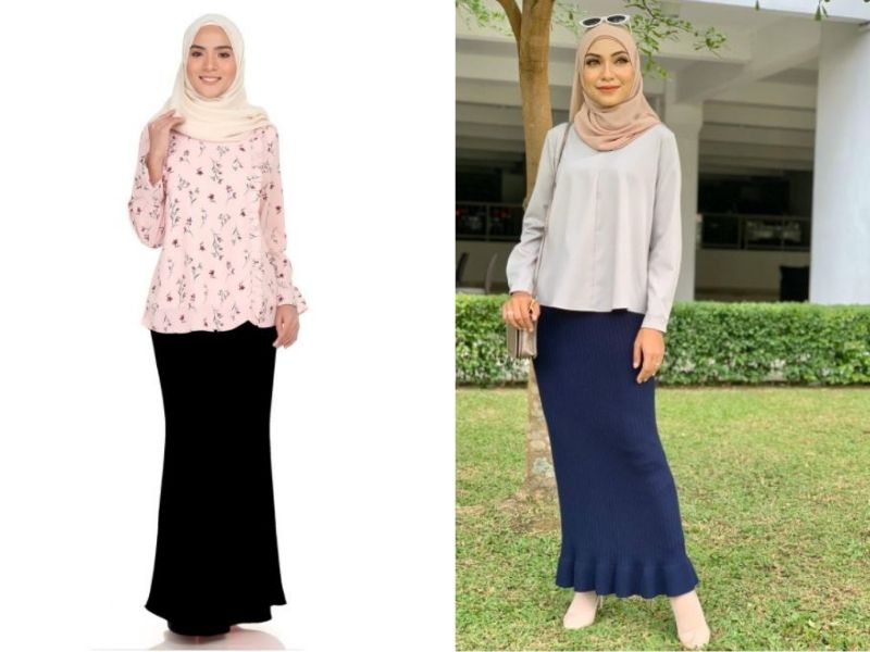 muslimah long skirt and blouse formal attire