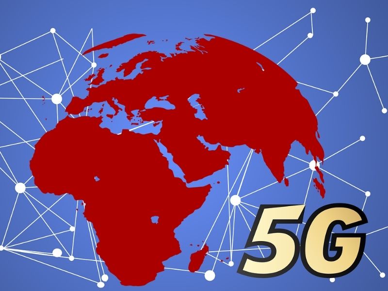5G network on world map