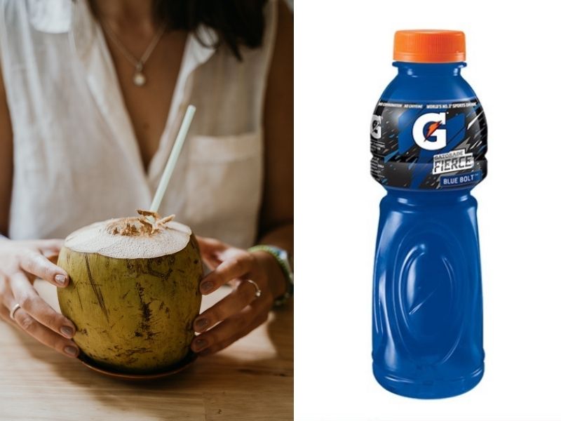 coconut water and sports drink