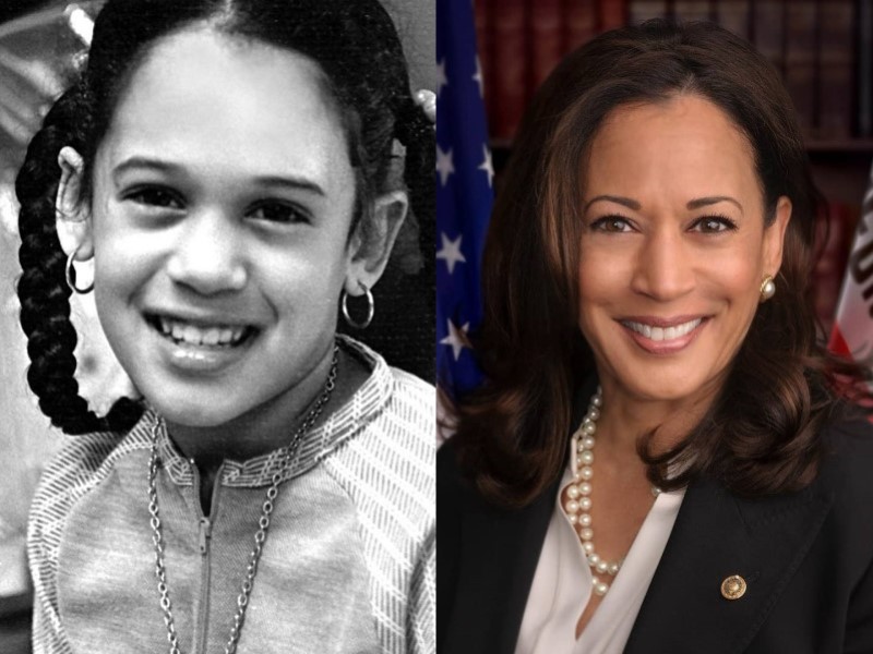 young kamala harris then and now