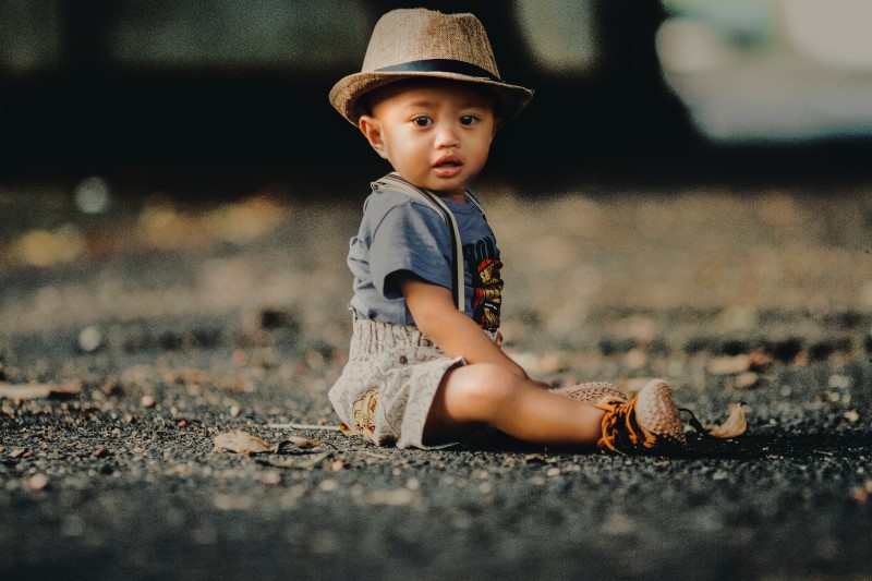 baby boy wearing fedora