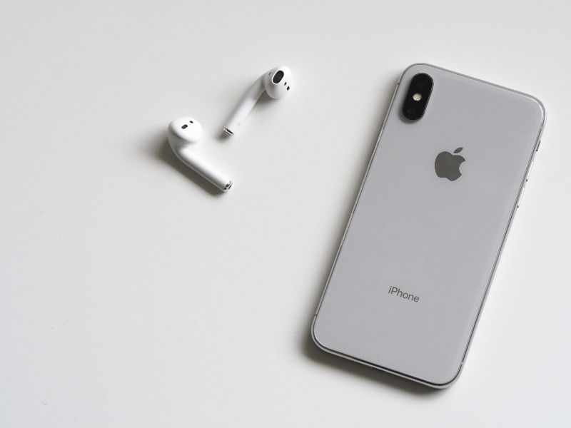 mobile phone and airpods