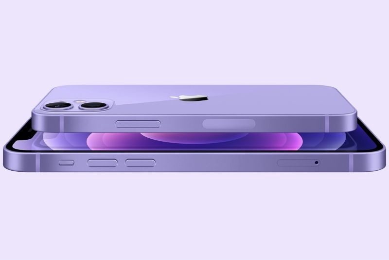 iPhone 12 and iPhone 12 mini in purple apple event 2021