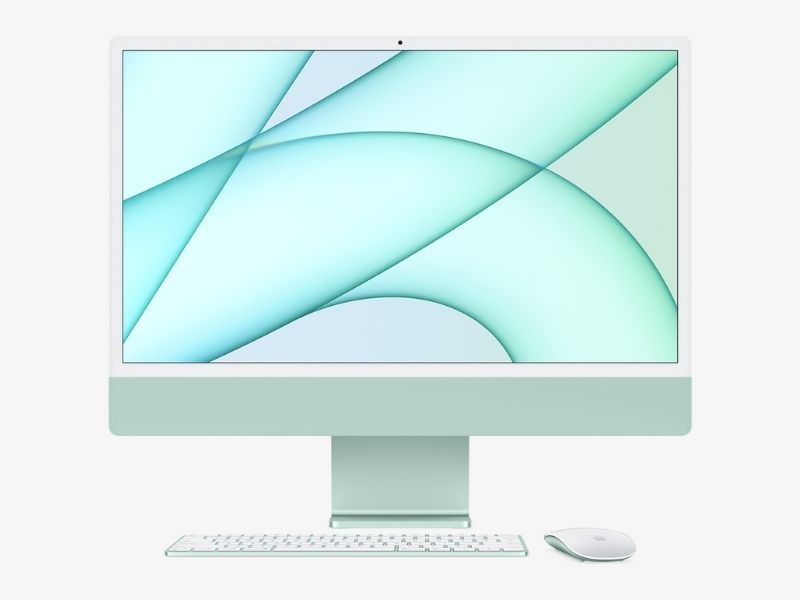 New iMac 2021 in green apple event