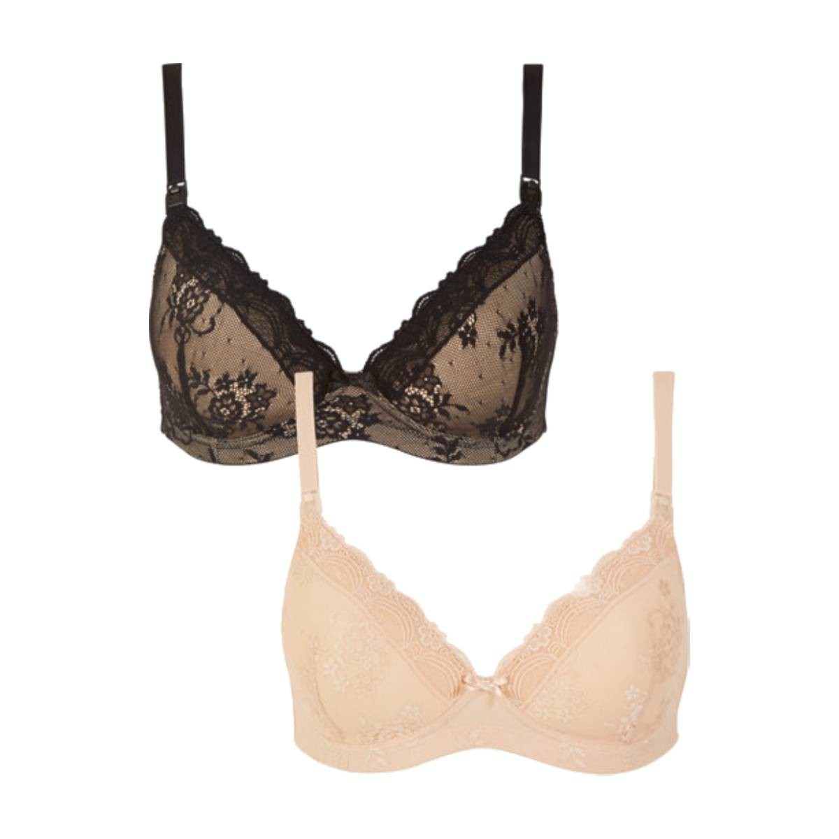 mothercare black and nude lace nursing bra