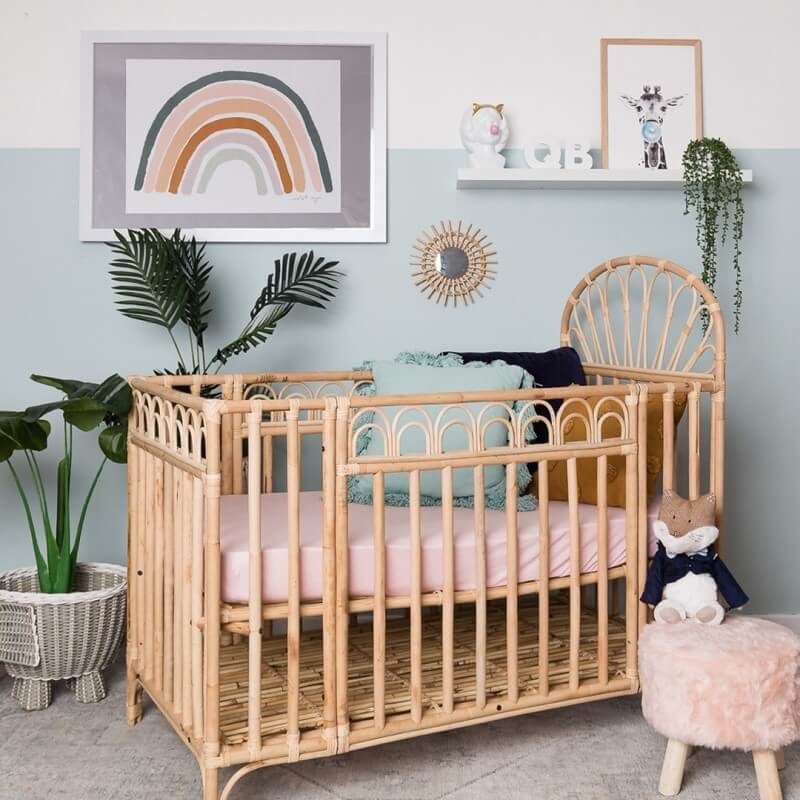 rattan baby crib