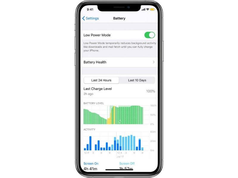 iPhone battery menu health