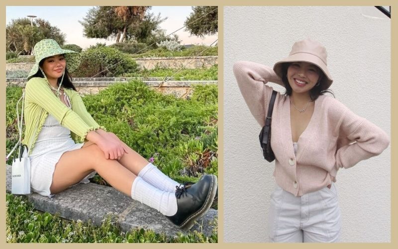 soft girl bucket hat outfit