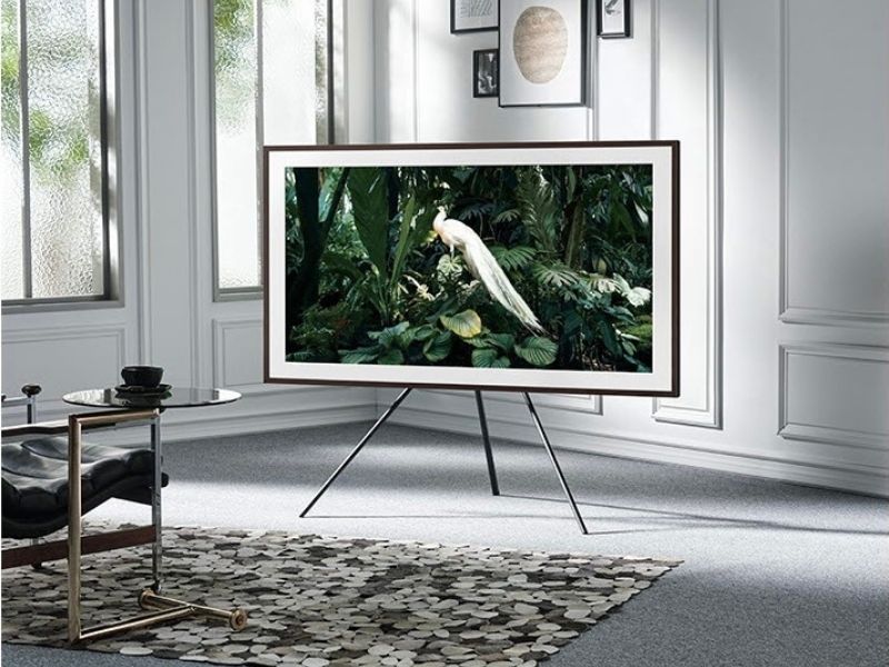 Samsung The Frame TV on a stand