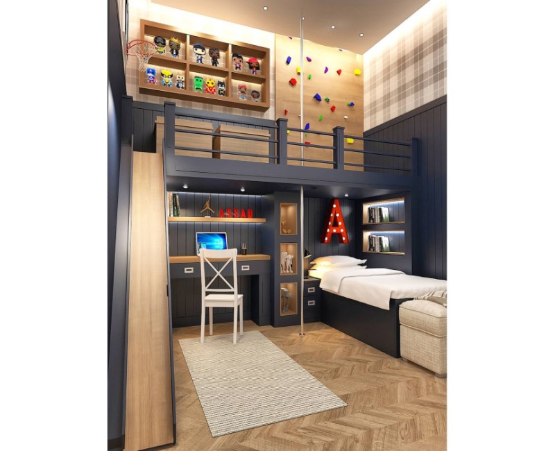 duplex boys bedroom idea 