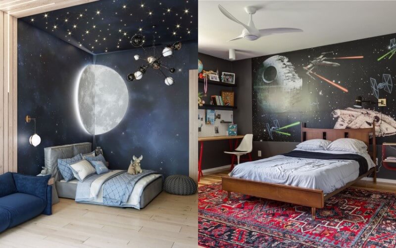 outer space wallpaper bedroom