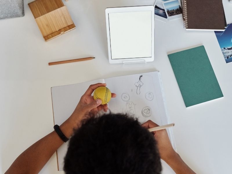 A child doing homework