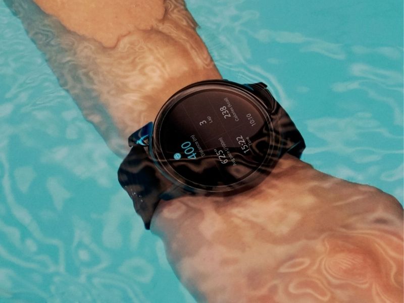 A smartwatch in the water
