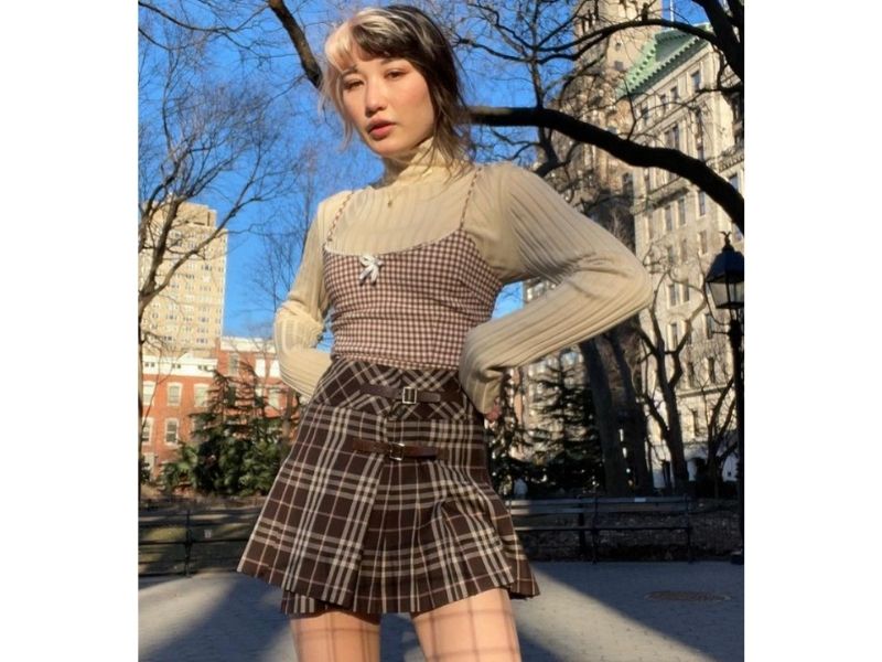 Pleated plaid shop mini skirt ideas