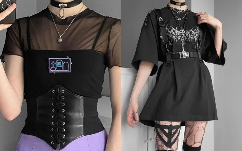 corset and garter belts, egirl outfit