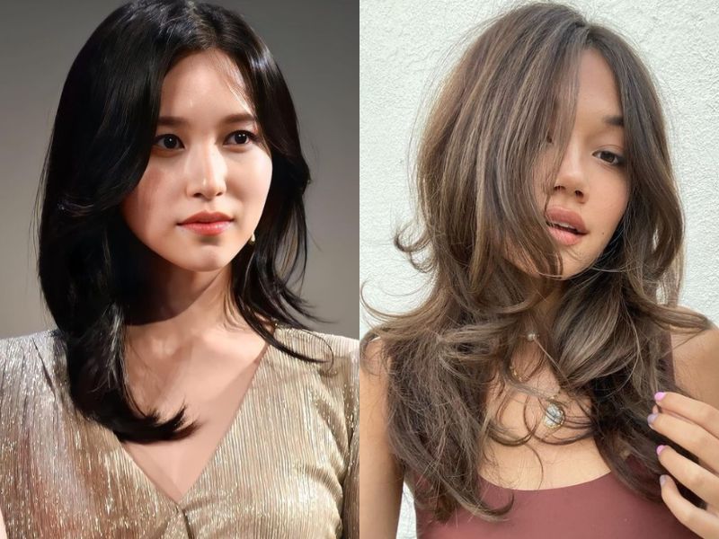middle length butterfly cut, layered hair ideas