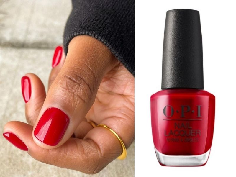 fiery red hue nail colours for dark skin