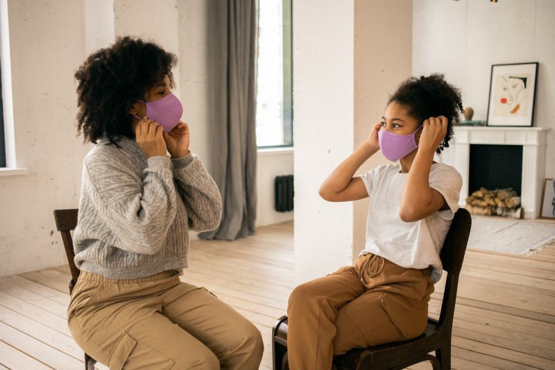 wearing mask at home