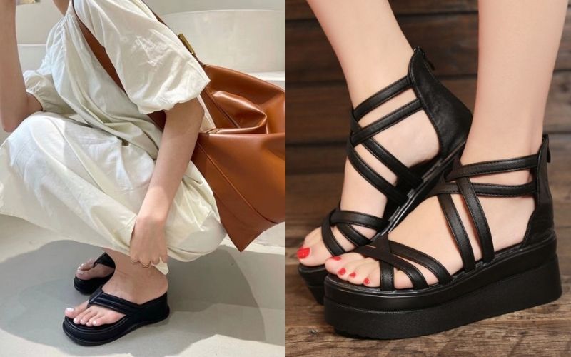 chunky platform sandals, y2k fashion