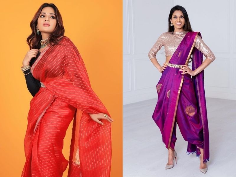 Gujarati Bandhani Sarees with Tie-dye Work | Utsav Fashion