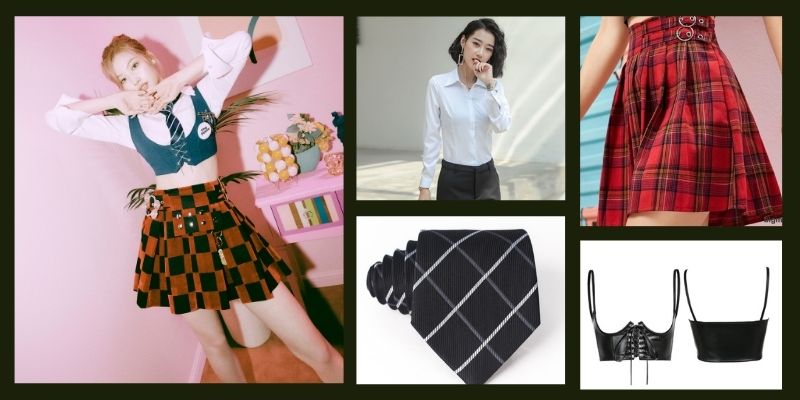 Brown Plaid Mini Skirt | Nayeon - Twice S