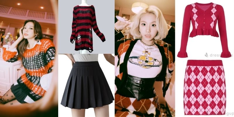 Brown Plaid Mini Skirt | Nayeon - Twice S