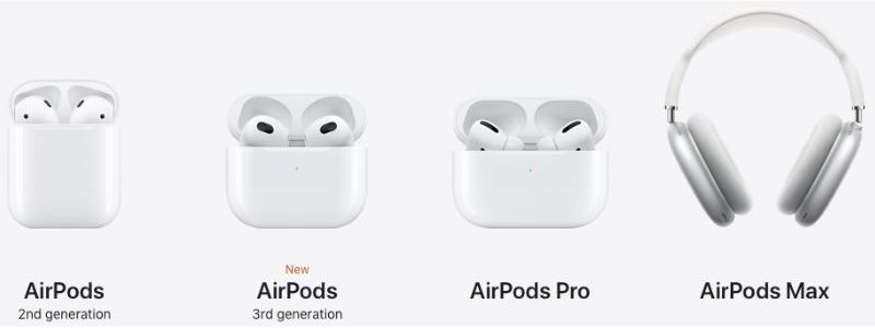 Apple AirPods lineup