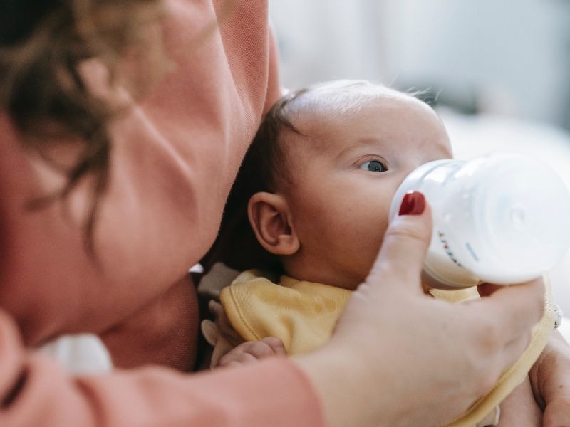 baby drinking milk