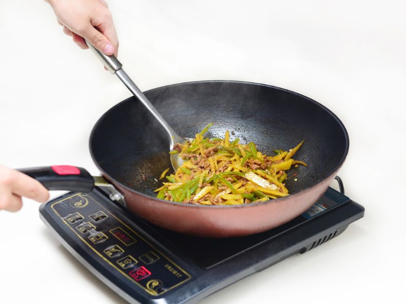 cooking with an induction cooker