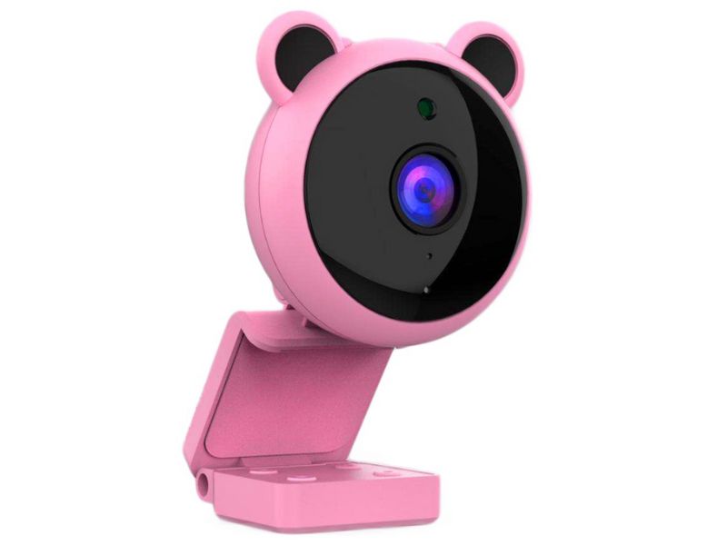 a pink webcam