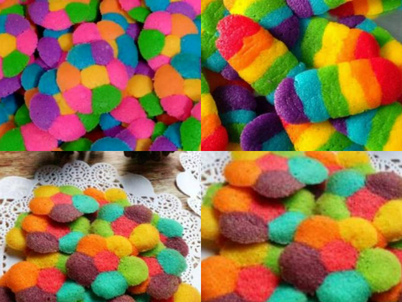 resepi rainbow cookies