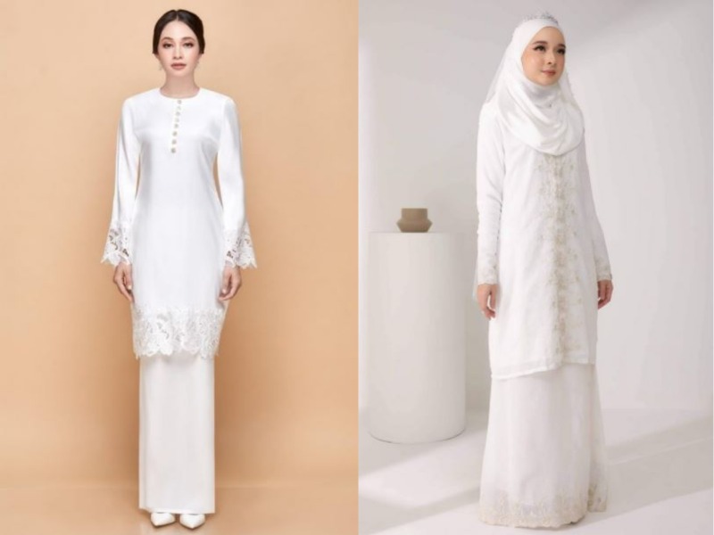 White baju best sale kurung wedding