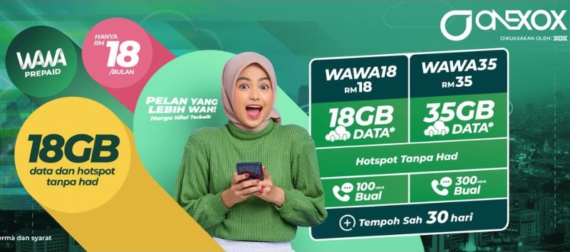 Onexox Prepaid WAWA 18 cheapest postpaid plan malaysia