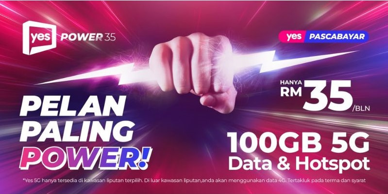 Yes Power 35 cheapest postpaid plan malaysia