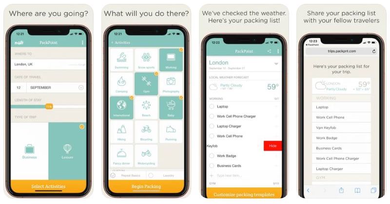 PackPoint Travel Packing List apps for travel