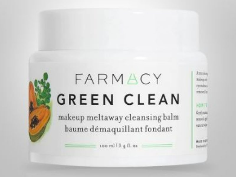  Farmacy Green Clean Makeup Meltaway Cleansing Balm is packed with papaya enzyme, sunflower, ginger, and essential oils
