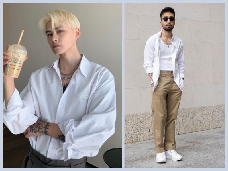 White shirt outfit store men