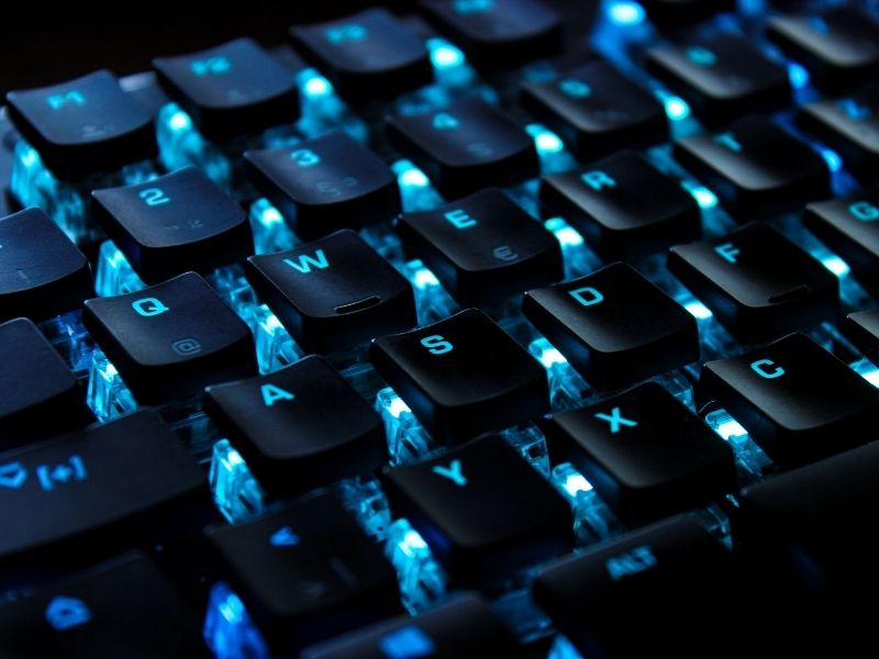 Lit up gaming keyboard