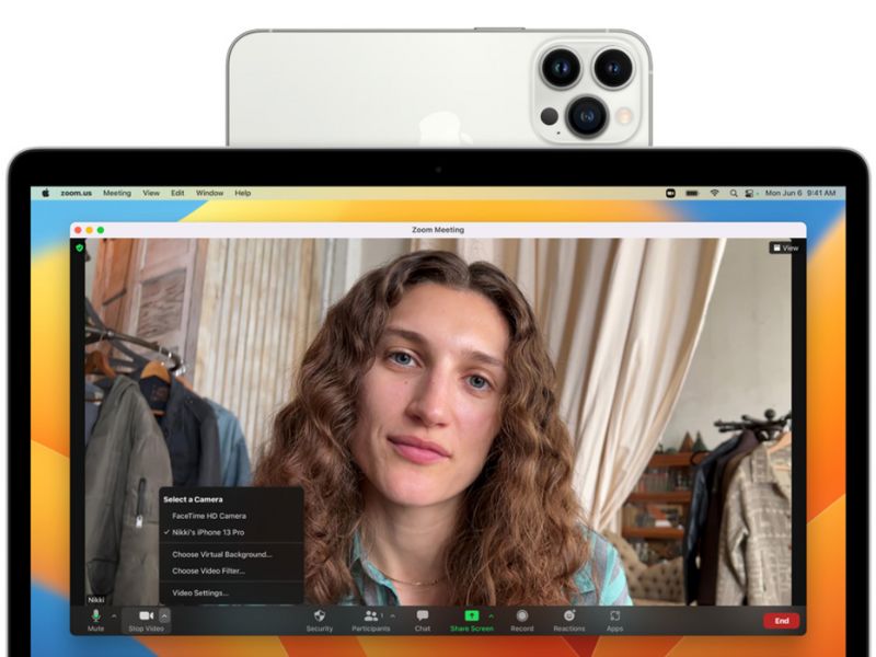 Apple Continuity Camera feature on macOS Ventura how to use phone as webcam