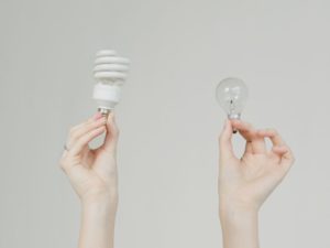 two different types of lightbulb