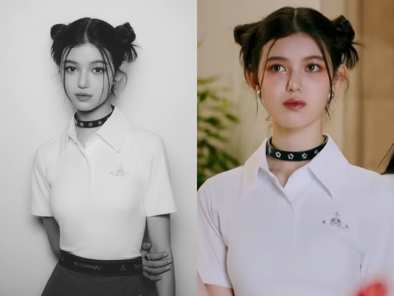 space buns, hybe new girl group hairstyles