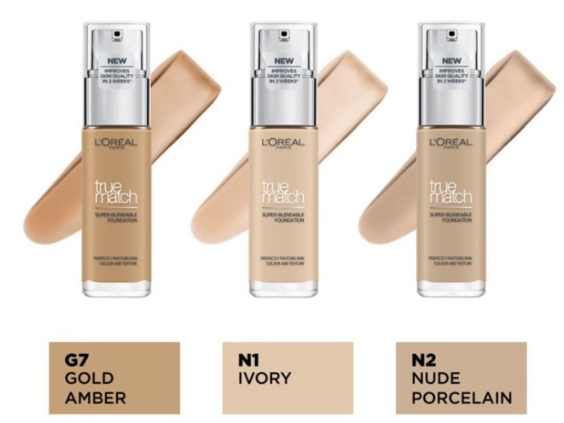 loreal true match, best foundation for dry skin