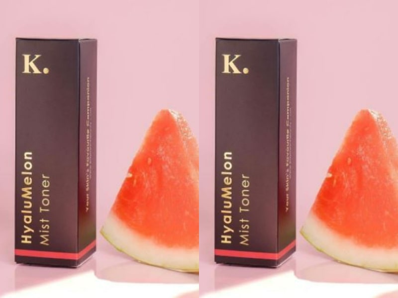 KAYMAN Hyalumelon Mist Toner is packed with watermelon fruit extract, rice bran oil, and hyaluronic acid