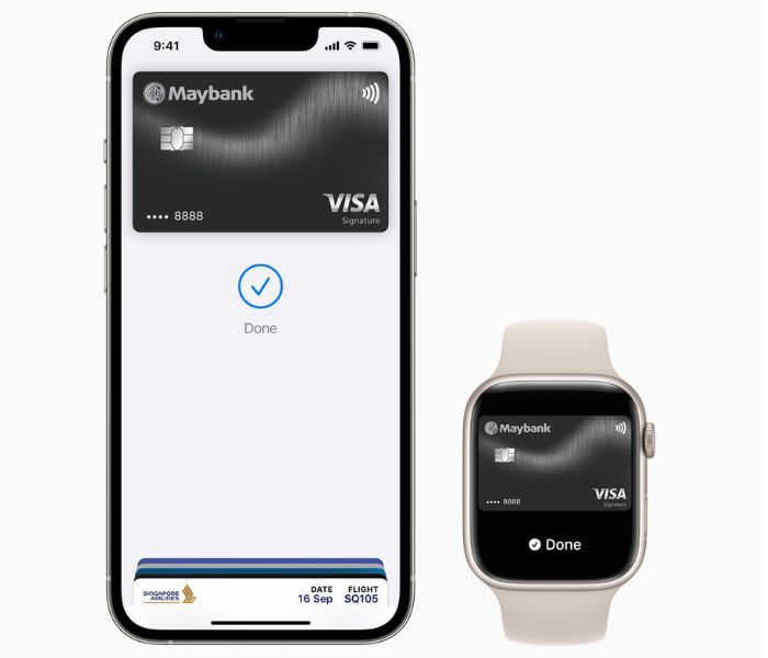 An iPhone and Apple Watch with Apple Pay in Malaysia