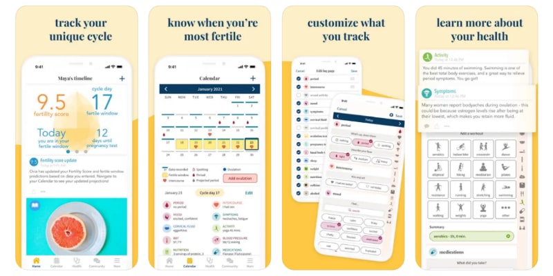 ovia best fertility and period tracker app