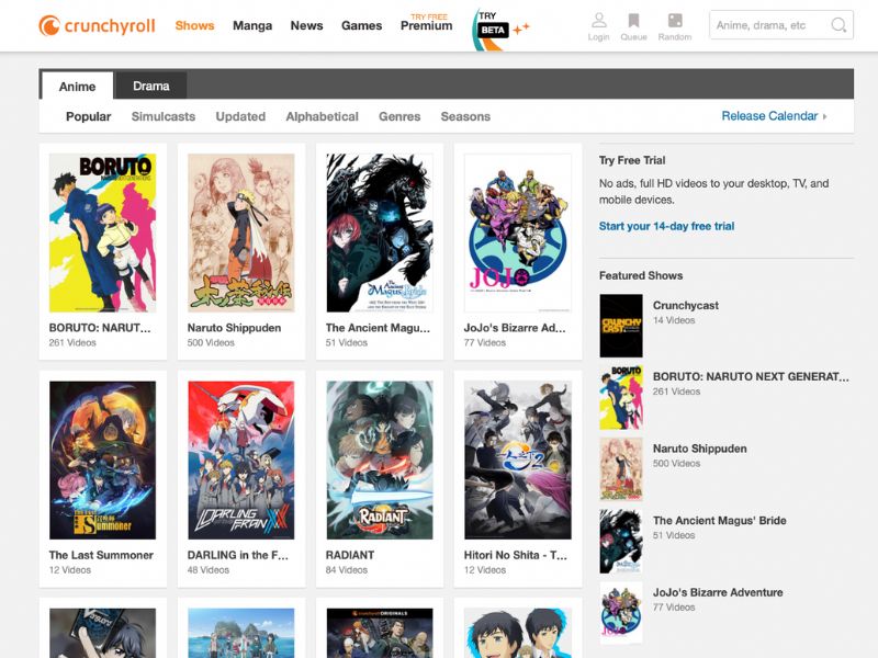 Crunchyroll best websites to watch anime