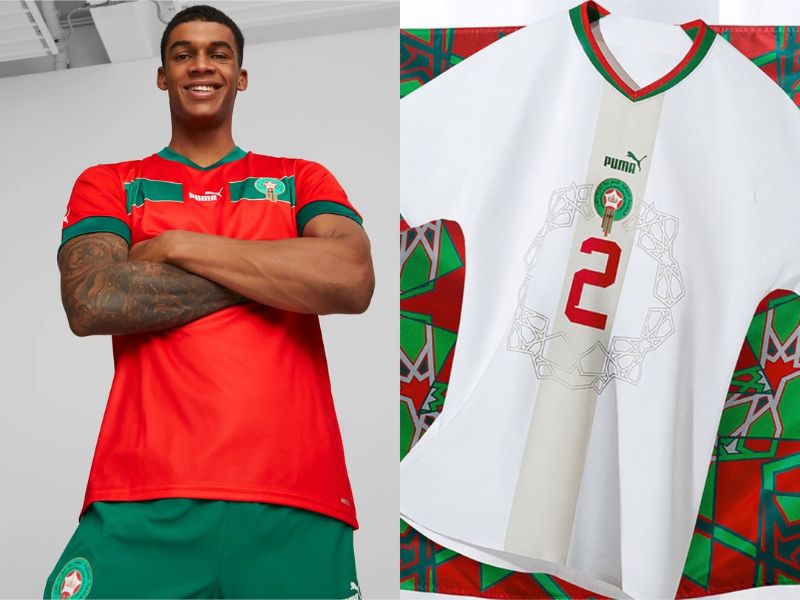 Morocco home and away jerseys FIFA World Cup 2022