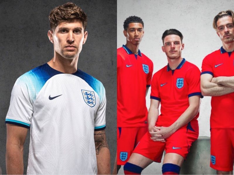 England home and away jerseys FIFA World Cup 2022