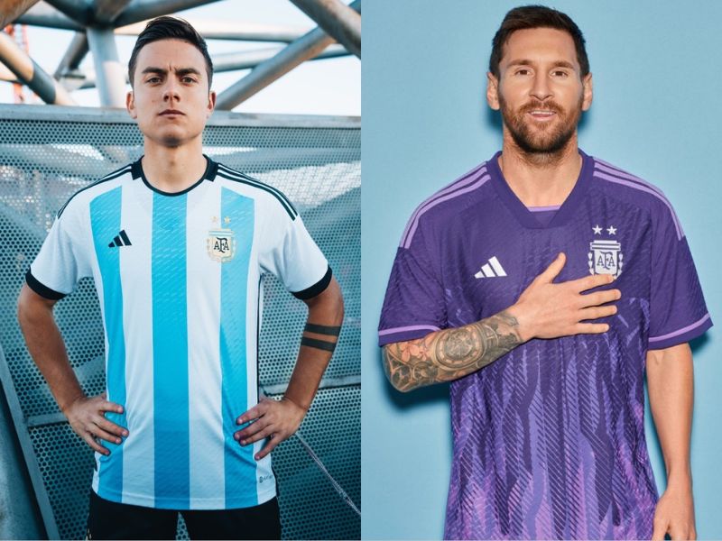 Argentina home and away kits FIFA World Cup 2022